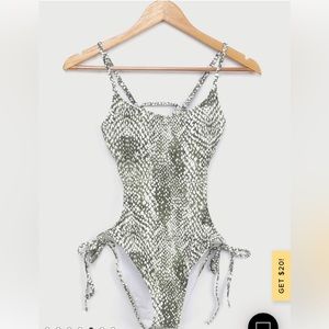 NWT Lulus snakeskin cut out one piece size small